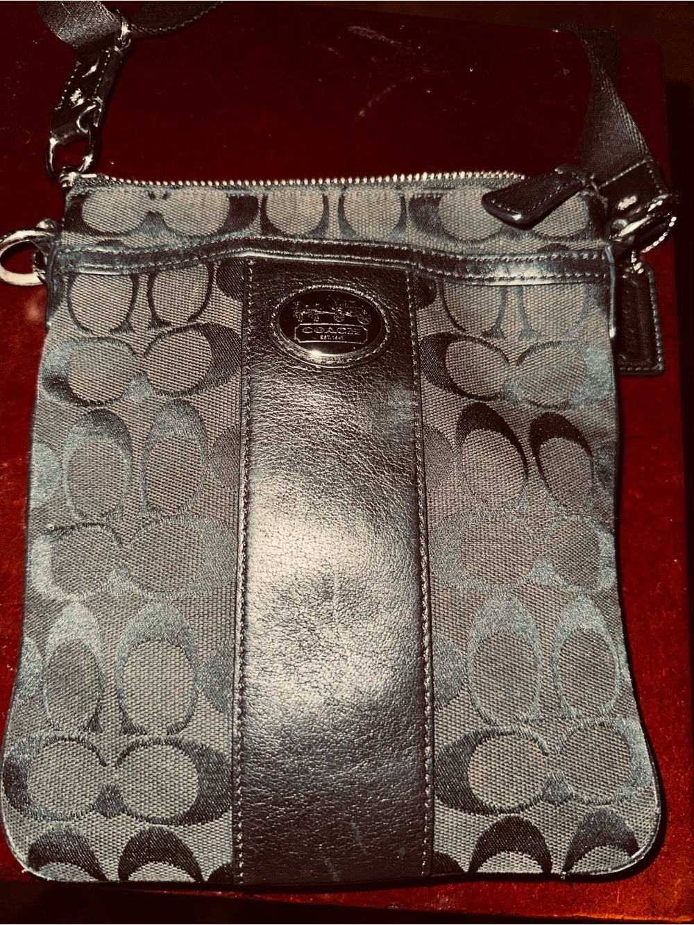 Coach Black Signature Crossbody with Leather Stripe 2010 - Picture 8 of 8